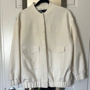 Zara Women's Off-White Bomber Jacket